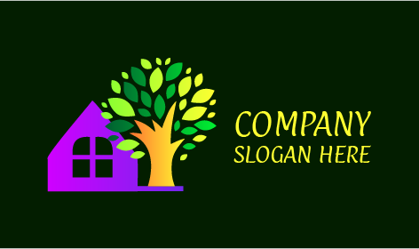 Purple Home Tree Logo
