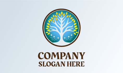 Logo D'arbre Aux Reflets Blancs