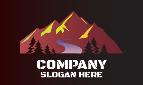 Logotipo Vermelho Do Vale Da Montanha