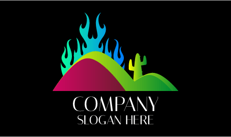 Logo Gunung Berapi Api Biru