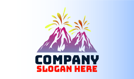 Çift Havai Fişek Volkan Logosu