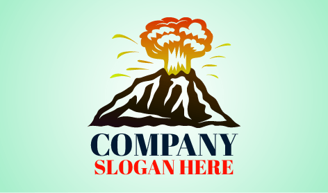 Logotipo Del Volcán En Erupción