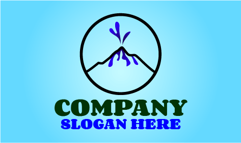 Mürekkep Mavisi Lav Yanardağı Logosu