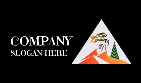 Logo Gunung Berapi Pohon Pinus