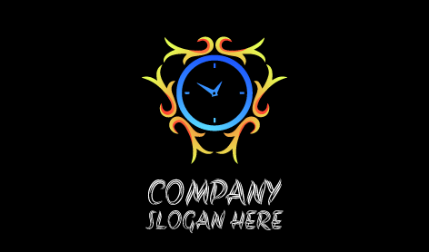 Blue Vintage Watch Logo