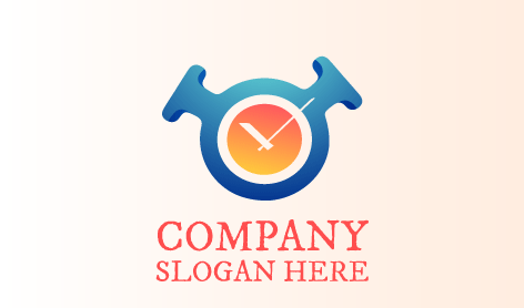 Decorative Blue Watch Logo