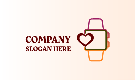 Kalp Stili Dijital Saat Logosu