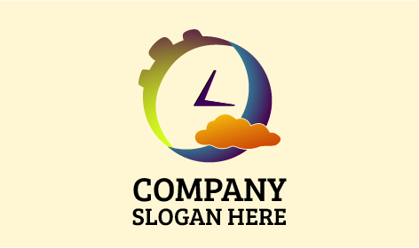 Logotipo De Reloj Con Pronóstico Del Tiempo