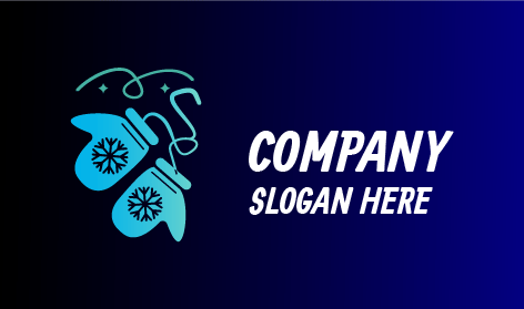 Blue Warm Mittens Winter Logo