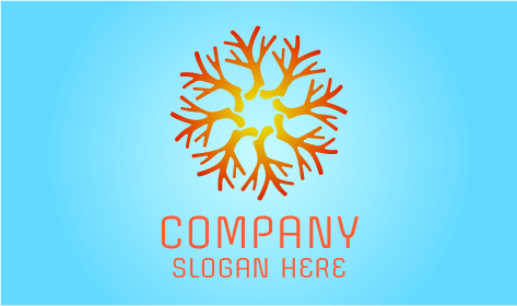 Logo Musim Dingin Kepingan Salju Melingkar