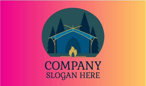 Fiery Camping Winter Logo