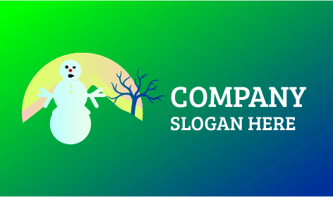 Melting Snowman Winter Logo
