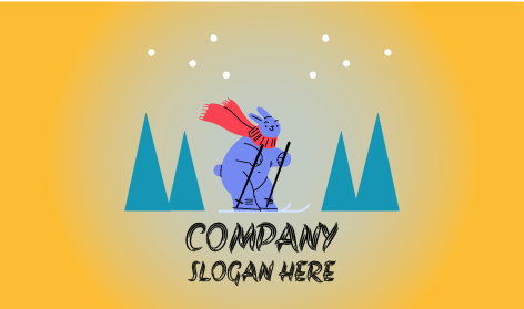 Mountain Skiing Winter Logo