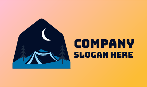 Night Camping Winter Logo