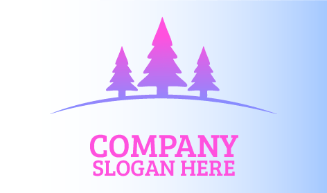 Purple Pine Tree Winter Logo