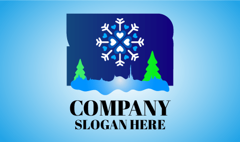 Sparkling Snowflake Winter Logo