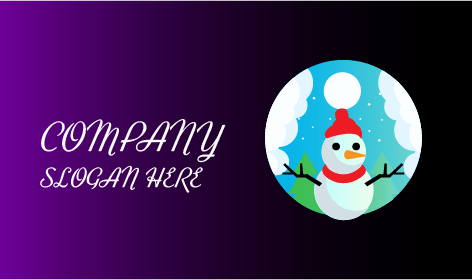 White Snowman Winter Logo