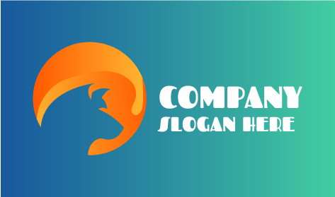 Logótipo De Silhueta De Animais Azul-lobo