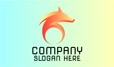 Logótipo Do Lobo De Laranja Circular