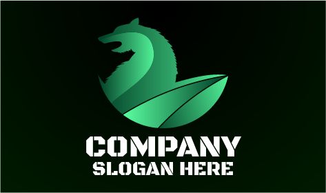 Emerald Green Wild Wolf Logo