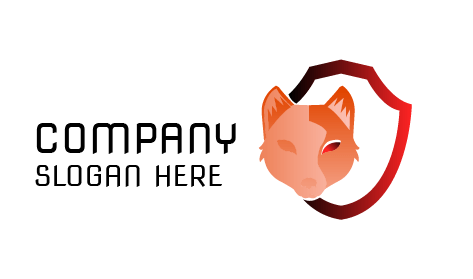 Logótipo De Lobo De Olho Vermelho Feroz