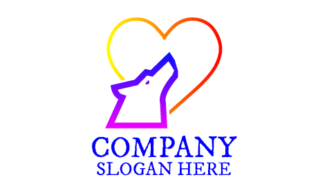 Logótipo De Lobo Selvagem De Gradiente