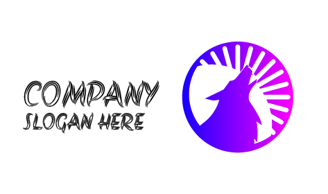 Logo Serigala Ungu Gradien