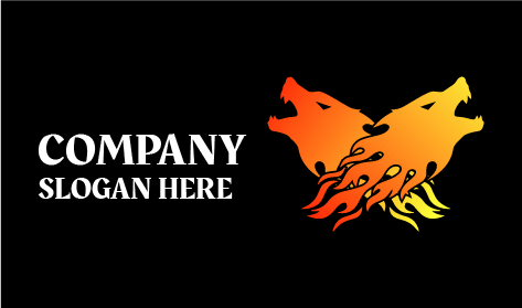 Logótipo Do Lobo De Uivo Laranja