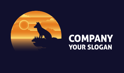 Logotipo Do Lobo Do Sol Laranja
