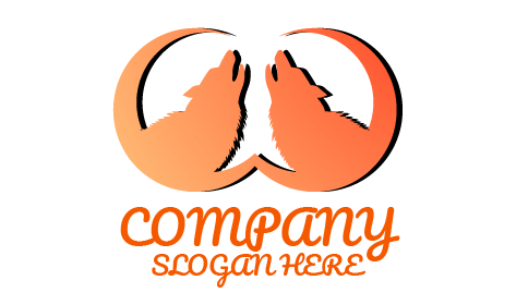 Logótipo De Lobo Duplo De Rastejar