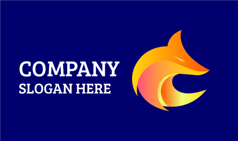 Logo Hewan Serigala Jingga Berkilau