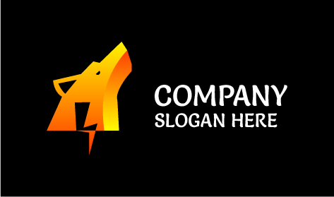 Logótipo Da Cabeça Do Lobo Selvagem Amarelo