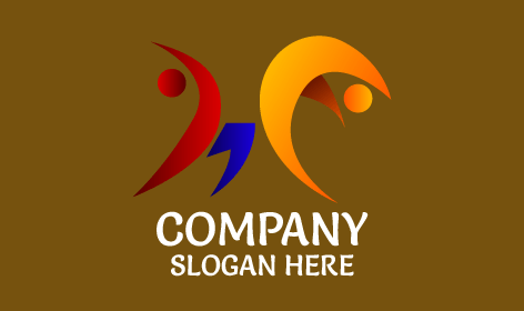 Logótipo De Yoga Com Silhuetas Coloridas