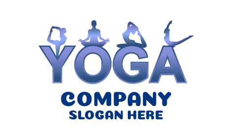 Logo Tanda Kata Yoga Biru Tua