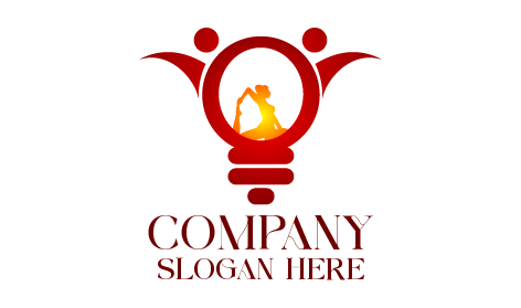 Yoga-logo Mit Kastanienbrauner Glühbirne