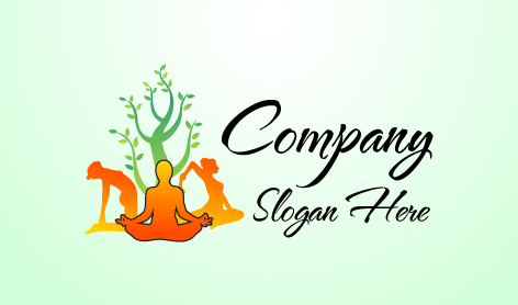Stylized Human Figures Yoga Logo