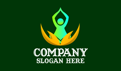 Young Girl Silhouette Yoga Logo